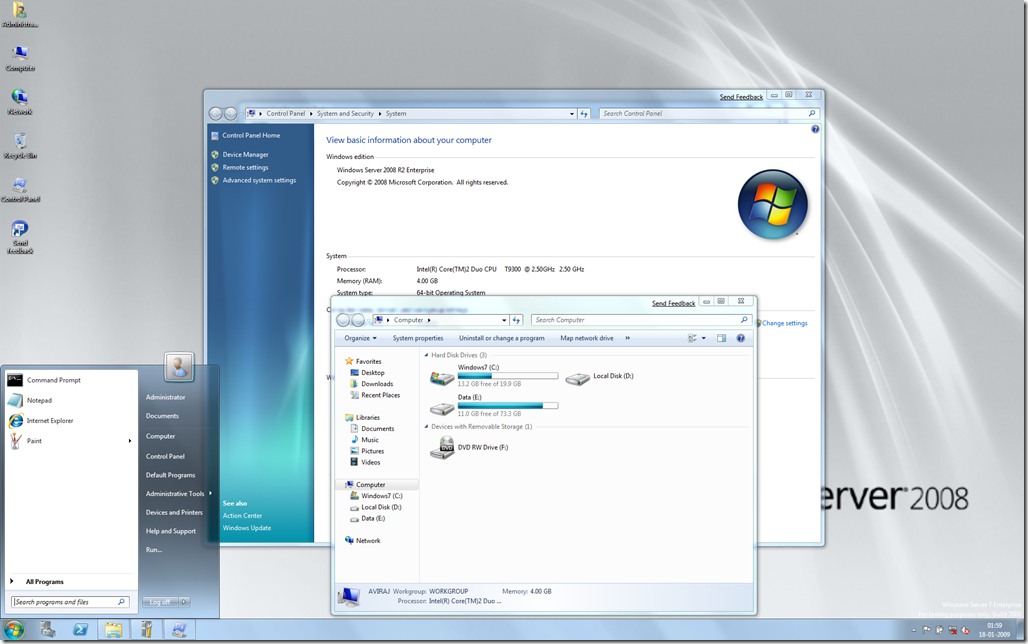 Server 2008 R2 Windows 7